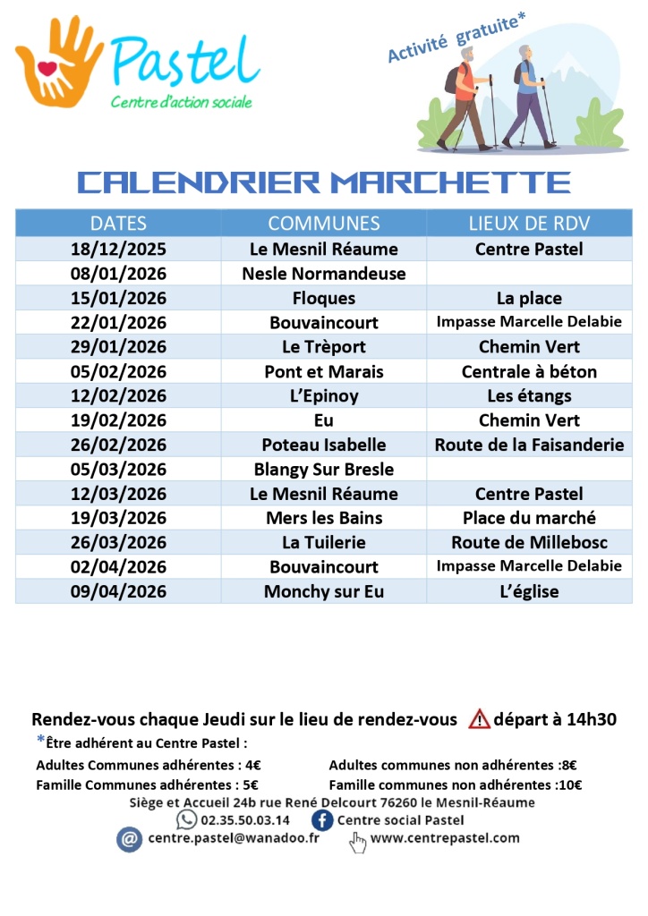 Calendrier de la marchette