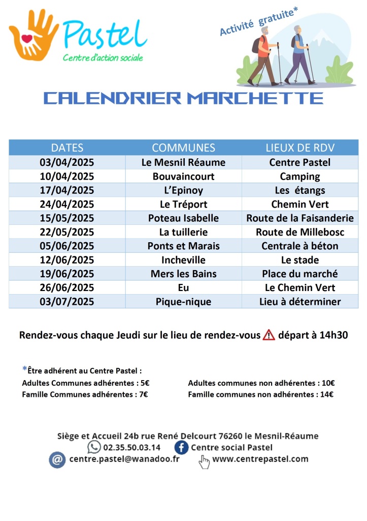 Calendrier de la marchette