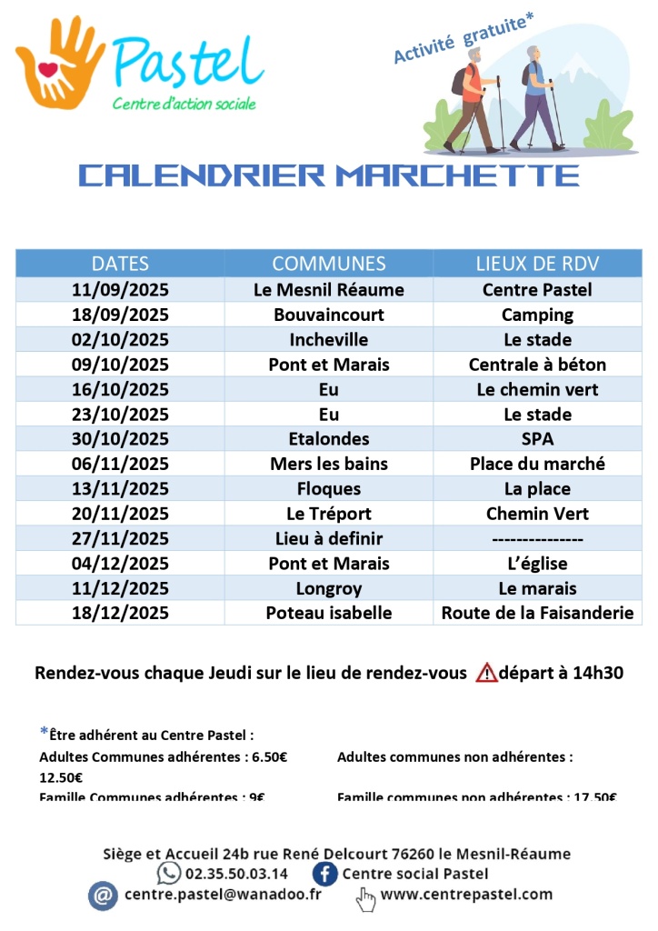 Calendrier de la marchette