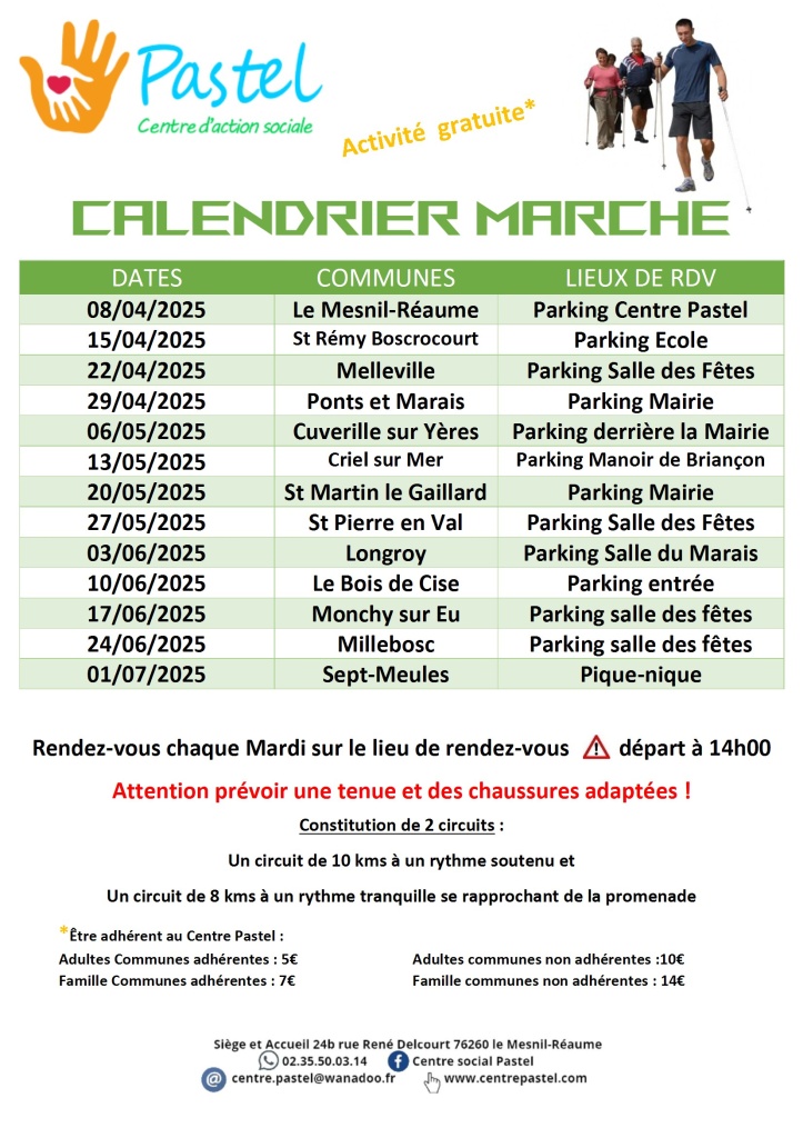 Calendrier Marche