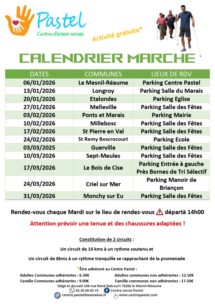 Calendrier Marche